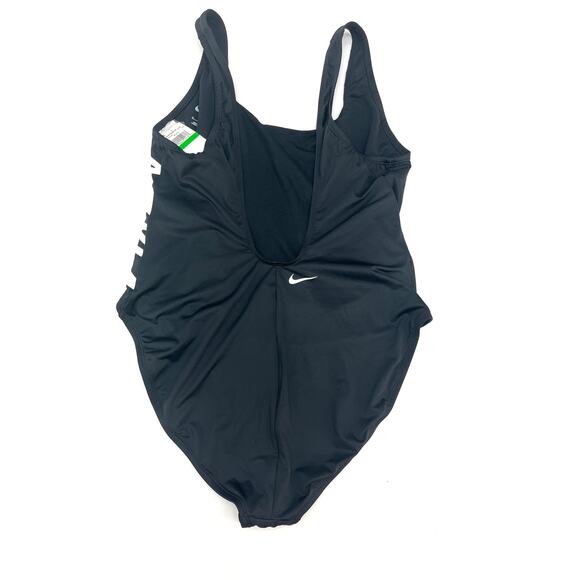 Nike Women's Black U-Back One Piece Logo Swimsuit XL NWT - Picture 4 of 7